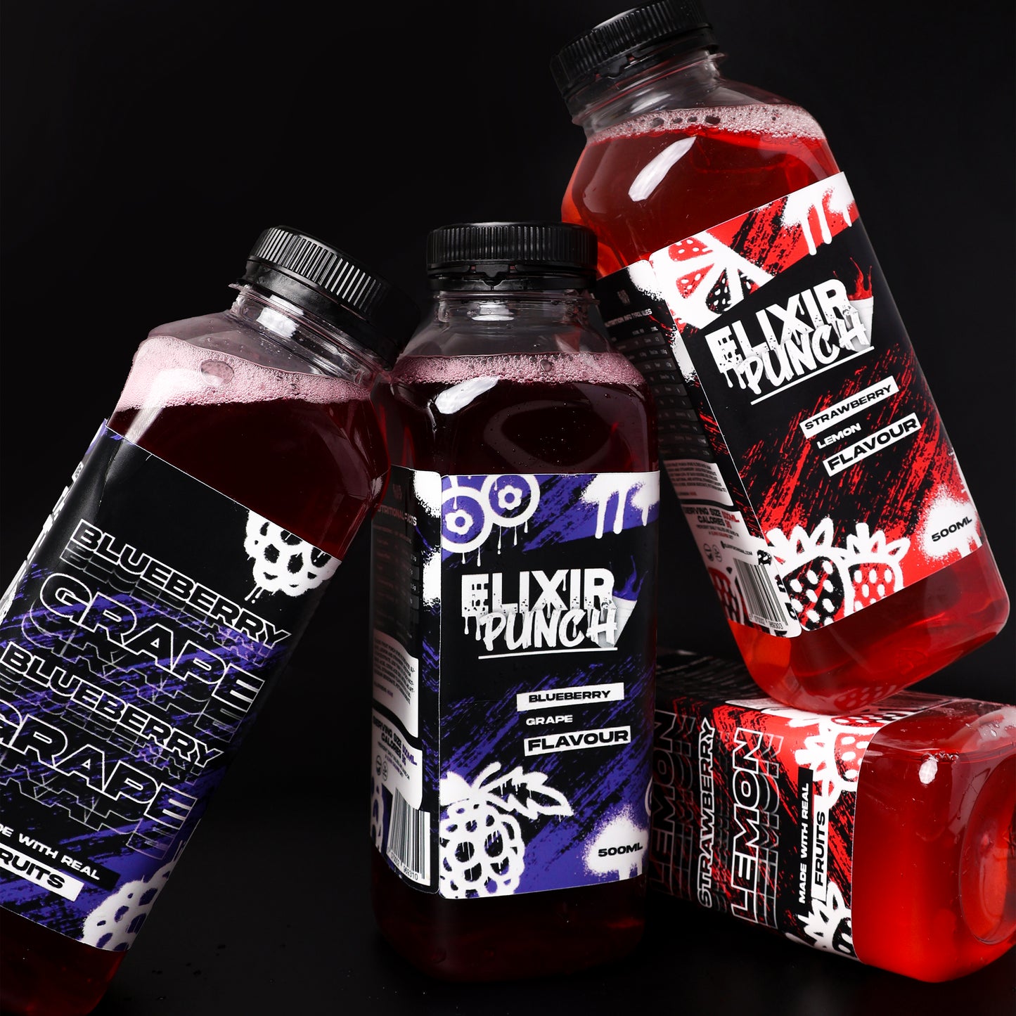 Elixir Punch Mixed Pack (Strawberry Lemon & Blueberry Grape) – Pack of 4